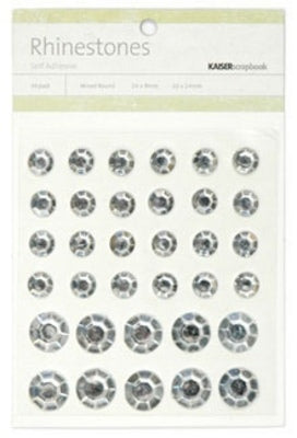 Kaisercraft Mx Round Rhinestones - Silver