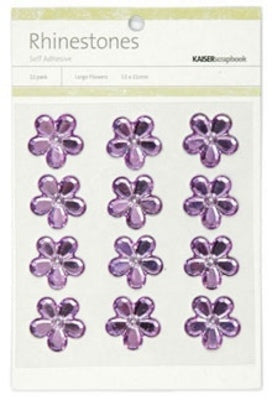 Kaisercraft Large Flowers Rhinestones-lilac