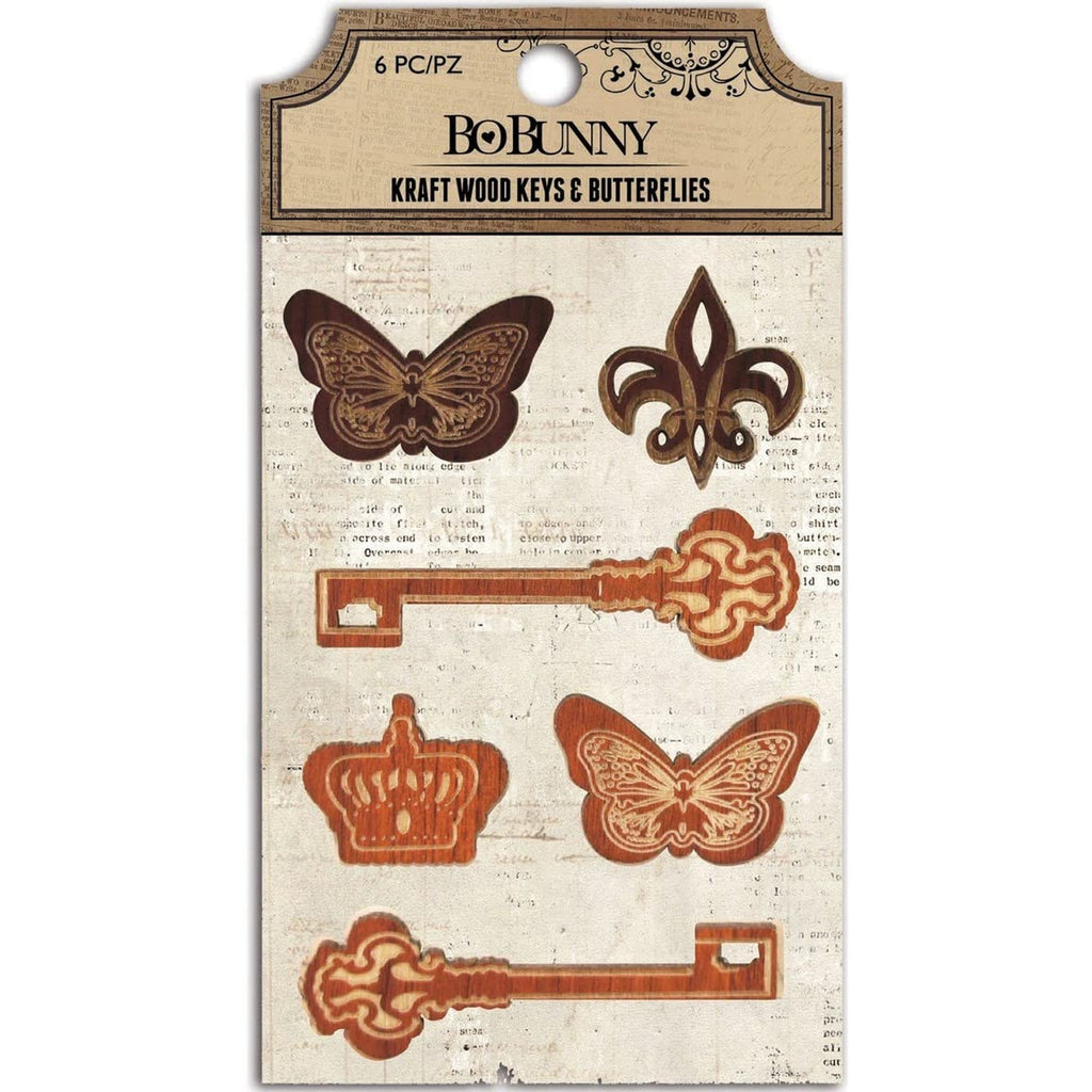 Bobunny Press Kraft Wood Keys & Butterflies