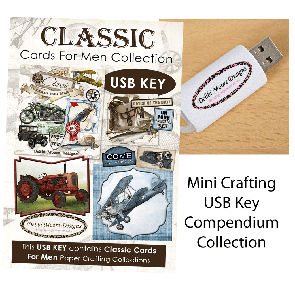 Debbi Moore Designs Classic Cards For Men Crafting Compendium Usb Key Collection