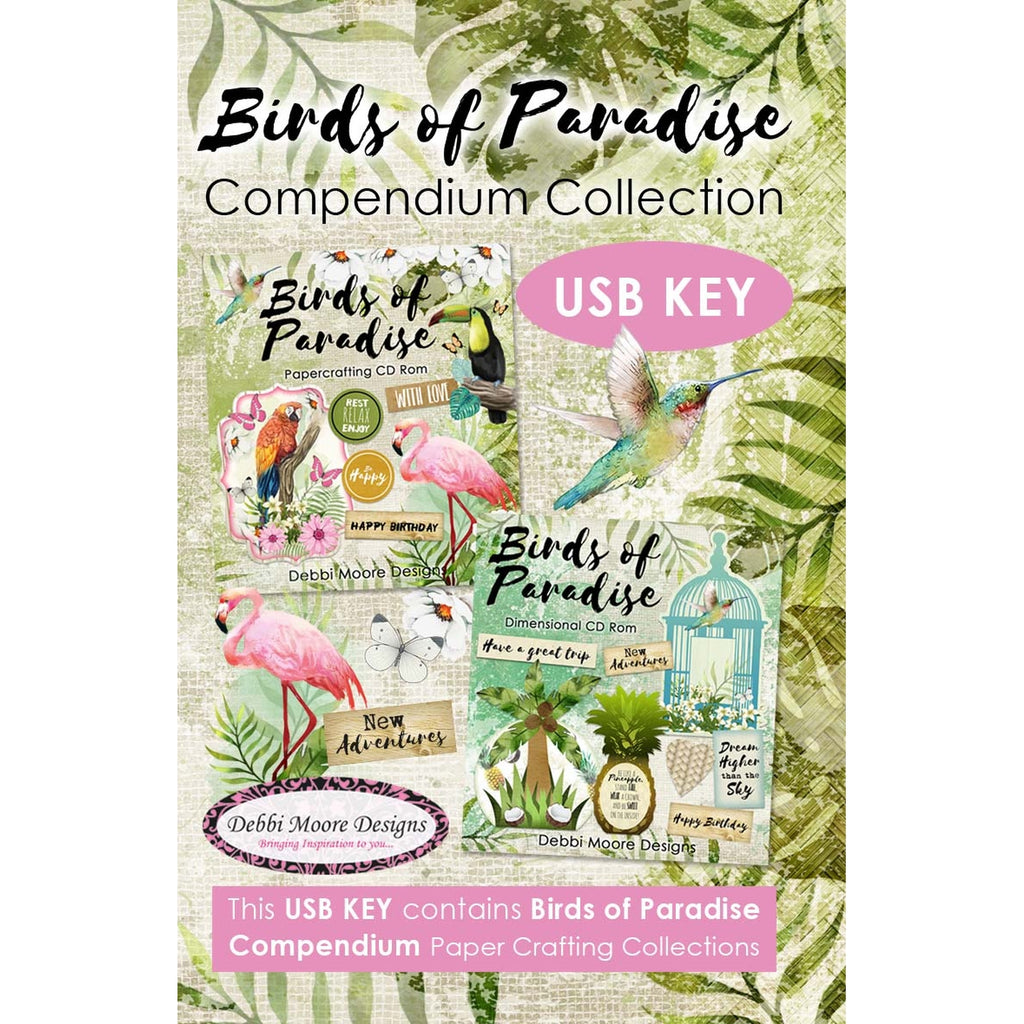 Debbi Moore Designs Birds Of Paradise Crafting Compendium Usb Key Collection