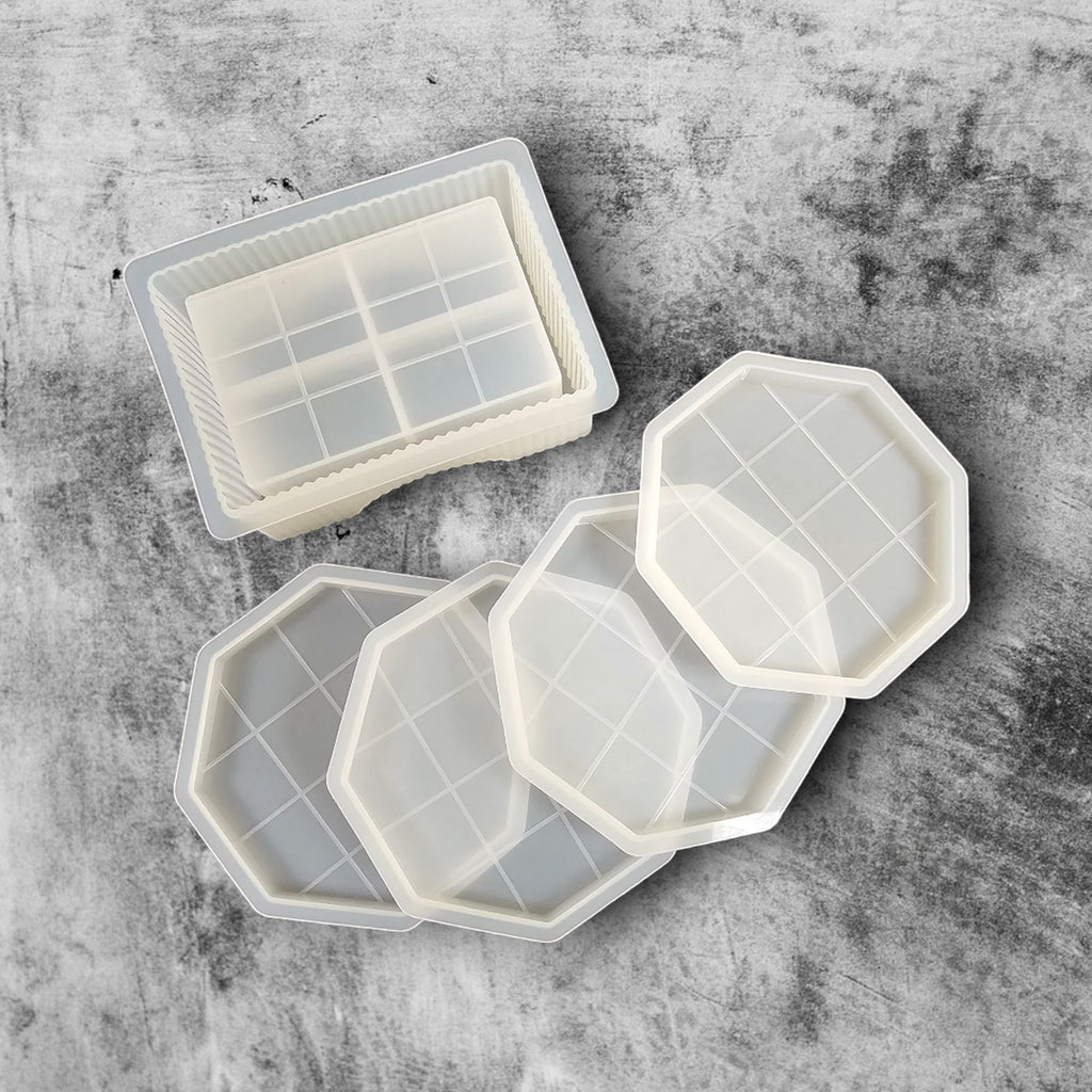 Earlyriser Octagonal Mosaic Coaster Silicone Mould Set