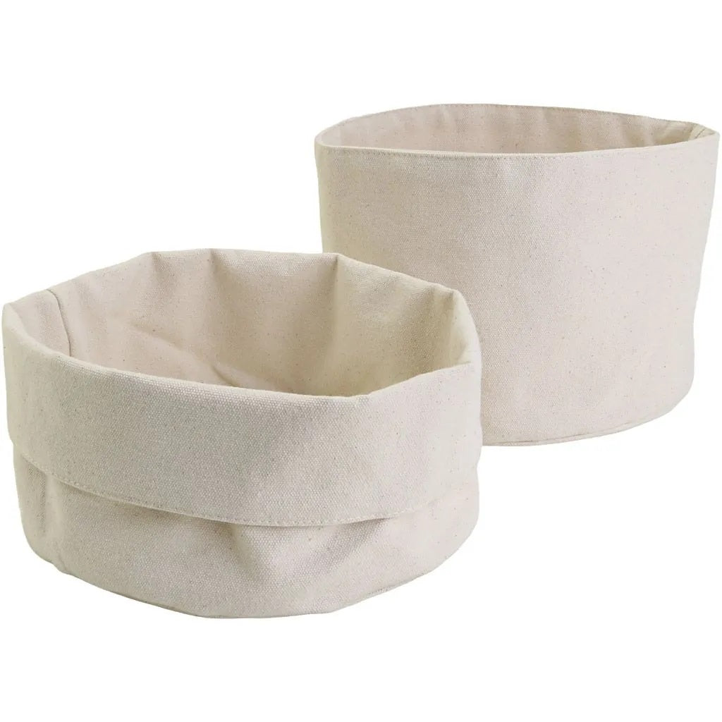 Creativ Fabric Baskets Light Natural H 14,5 Cm Dia. 20 Cm 385 G Pack Of 10